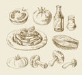 Hand drawn food sketch Royalty Free Stock Photo