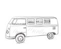 Hand drawn food truck. Delivery service