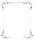 Hand drawn frame. Decorative elements, floral patterns.