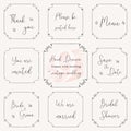 Hand drawn frame doodle. Vintage wedding frame vector design templates. Vintage frame vector clip art with wedding words