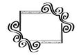 Hand-drawn frame made in black with patterns.