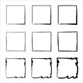 Hand drawn frames. Handdrawn square frame. rectangular shapes.