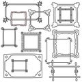 Hand drawn frames set. Vector objects in cartoon style. Royalty Free Stock Photo