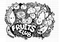 Hand Drawn of fresh fruit doodle