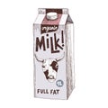 hand drawn fresh milk packaging container Royalty Free Stock Photo
