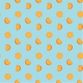 Hand drawn fresh oranges seamless pattern.