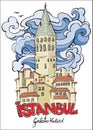 Hand drawn galata tower istanbul Royalty Free Stock Photo