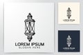 hand drawn Garden lamp logo Designs Inspiration Isolated on White Background Royalty Free Stock Photo