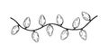 Hand drawn garland with lamps. Vector illustration in sketch style