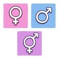 Hand drawn gender symbols