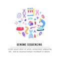 Hand drawn genome sequencing concept. Human dna research technology symbols. Royalty Free Stock Photo