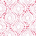 Hand drawn geometric hearts seamless pattern, valentine`s day backdrop with cute doodle heart - great for textiles, banners, Royalty Free Stock Photo