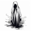 Hand-Drawn Ghost for Halloween Spirited Art