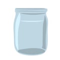 Hand-drawn Glass jar. Empty clear glass container Royalty Free Stock Photo