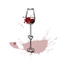 Hand drawn glass of red wine Royalty Free Stock Photo