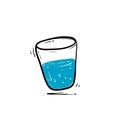 Hand drawn glass of water drink illustration icon doodle Royalty Free Stock Photo