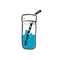 Hand drawn glass of water drink illustration icon doodle Royalty Free Stock Photo