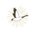 Hand drawn goose emblem Royalty Free Stock Photo