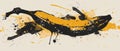 Hand-drawn graffiti banana icon with leaks and PDOs in an urban graffiti style. Detailed modern illustration with black