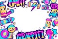 Hand drawn graffiti elements background