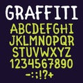 Hand drawn graffiti letters vector set