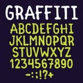Hand drawn graffiti letters vector set Royalty Free Stock Photo