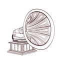 Hand drawn gramophone Royalty Free Stock Photo