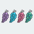 Hand-drawn grape - illustration on the theme of