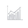 Hand Drawn Graph Illustration with Vertical Bar Chart and Line Chart Representing Financial Growth and Progress Royalty Free Stock Photo