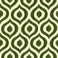 Hand drawn green Ikat style seamless pattern.