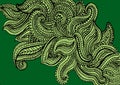 Green paisley pattern background design