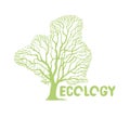 Green tree crown logotype for eco natural projects