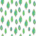 Hand drawn green trees seamless pattern, wall paper, scrapbooking arts, for textile printing, eco design