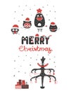 Cute and funny Christmas monsters Royalty Free Stock Photo