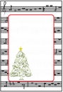 Vector frame with christmas tree and carol. Royalty Free Stock Photo