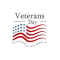 hand drawn greeting card veterans day lettering background design vector typography illustration