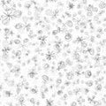 Hand Drawn grey Snowflakes Christmas Seamless Patt