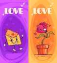Hand drawn groovy love banner Royalty Free Stock Photo