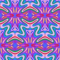 Hand Drawn Groovy Psychedelic Vector Seamless Pattern Design