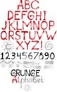 Hand drawn grunge alphabet