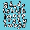 Hand Drawn Grunge Trendy Alphabet
