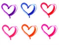 Hand drawn grungy heart. Colorful Royalty Free Stock Photo