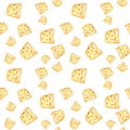 Hand drawn with Gruyere cheese seamless background Royalty Free Stock Photo