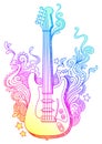 Hand drawn guitar Royalty Free Stock Photo