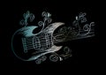 Hand drawn guitar Royalty Free Stock Photo