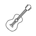 Hand drawn guitar illustration. Guitar icon. Vector illustration Royalty Free Stock Photo