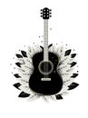 hand drawn Guitar with leaves, nature symphony symbol