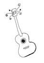 Hand drawn guitar Royalty Free Stock Photo