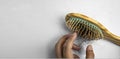Hand drawn hair from a wooden comb brush Royalty Free Stock Photo