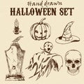 Hand Drawn Halloween characters set